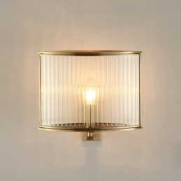 Pure Brass Luxurious Rustic Retro Vintage 1 Light τοίχου με γυάλινη απόχρωση