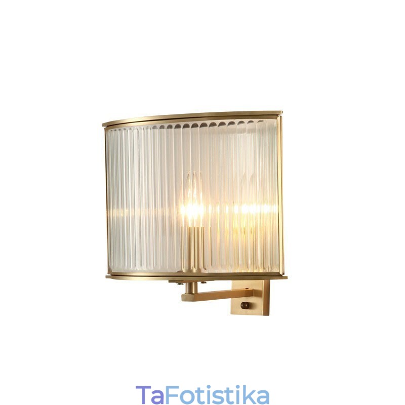 Pure Brass Luxurious Rustic Retro Vintage 1 Light τοίχου με γυάλινη απόχρωση