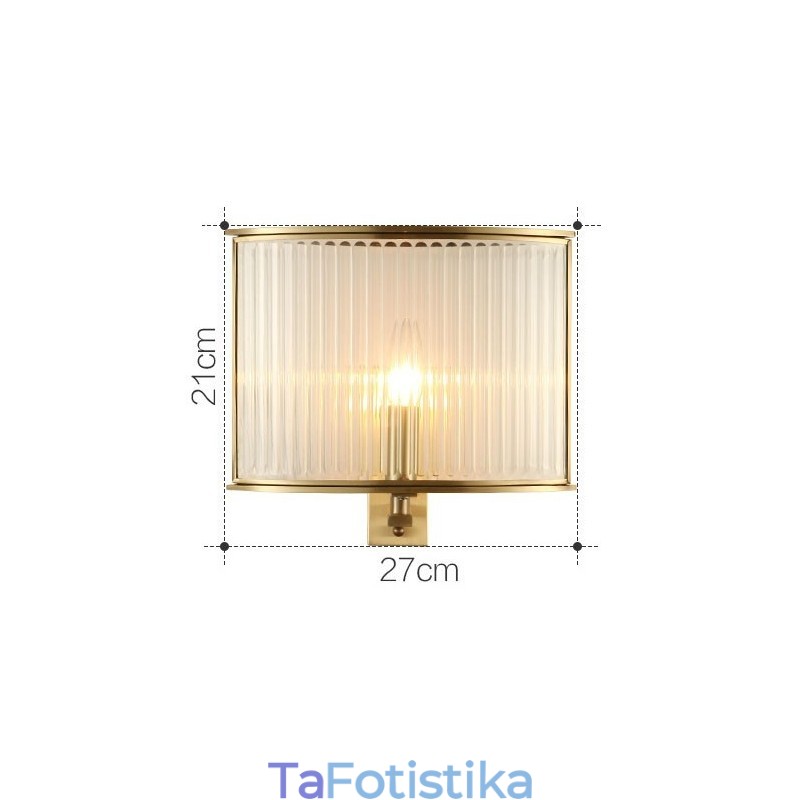 Pure Brass Luxurious Rustic Retro Vintage 1 Light τοίχου με γυάλινη απόχρωση