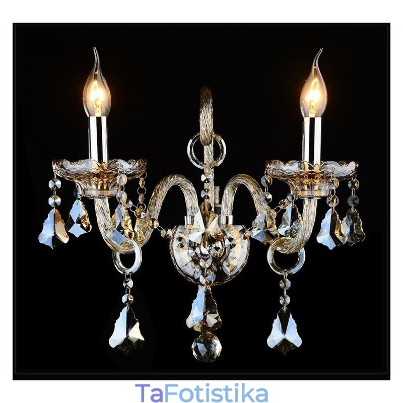 2 Light Matching Cognac Χρώμα K9 Κρυστάλλινο Κερί Retro Glass Wall Light