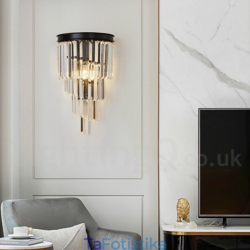 Μοντέρνο Luxury Κ9 Κρυστάλλινο Φωτιστικό Τοίχου με Κρυστάλλινη Απόχρωση