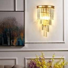 Μοντέρνο Luxury Κ9 Κρυστάλλινο Φωτιστικό Τοίχου με Κρυστάλλινη Απόχρωση