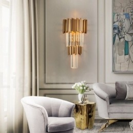 Μοντέρνο Luxury Κ9 Κρυστάλλινο Φωτιστικό Τοίχου με Κρυστάλλινη Απόχρωση