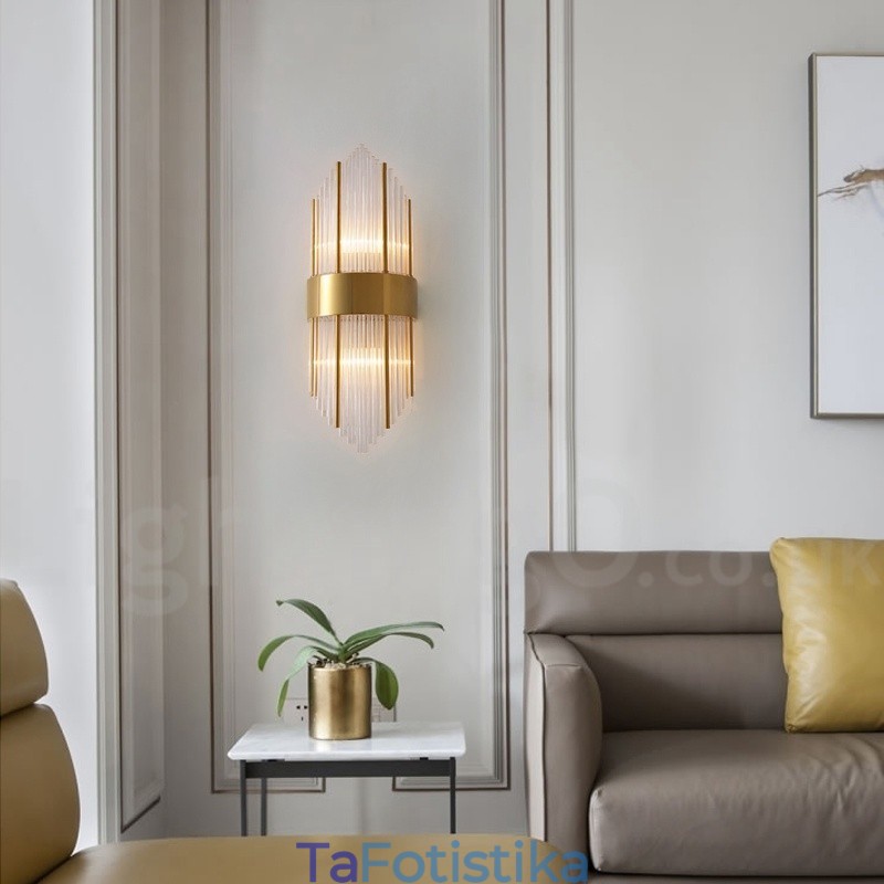 Μοντέρνο Luxury Κ9 Κρυστάλλινο Φωτιστικό Τοίχου με Κρυστάλλινη Απόχρωση