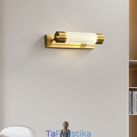 Φωτιστικό τοίχου Ορειχάλκινος Ακρυλικός Κύλινδρος Καθρέφτης Μπροστινό Φωτιστικό Φωτιστικό τοίχου Ορειχάλκινος Ακρυλικός Κύλινδρος Καθρέφτης Μπροστινό Φωτιστικό