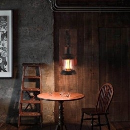 American Vintage Φωτιστικό τοίχου Industrial LOFT Απλίκα τοίχου από γυαλί από μασίφ ξύλο Φωτιστικό