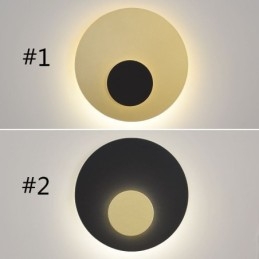 Nordic Wall Light Μαύρο Χρυσό Στρογγυλή Πλήρης Χάλκινη Απλίκα Τοίχου