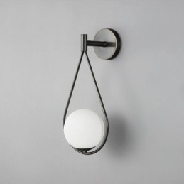 Μοντέρνα απλίκα Globe Glass Wall Light Black Water Drop Wall Light