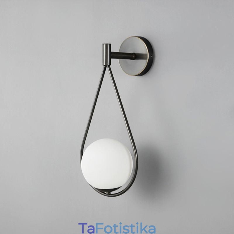 Μοντέρνα απλίκα Globe Glass Wall Light Black Water Drop Wall Light
