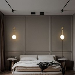 Μοντέρνο Globe Wall Sconce Βουρτσισμένο χρυσό γυάλινο φωτιστικό τοίχου