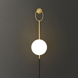 Μοντέρνο Globe Wall Sconce Βουρτσισμένο χρυσό γυάλινο φωτιστικό τοίχου
