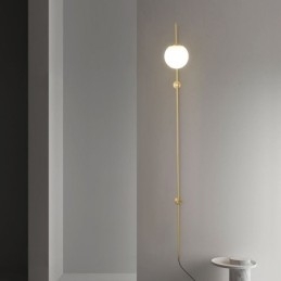 Μοντέρνο Globe Wall Sconce Βουρτσισμένο χρυσό γυαλί φωτιστικό τοίχου