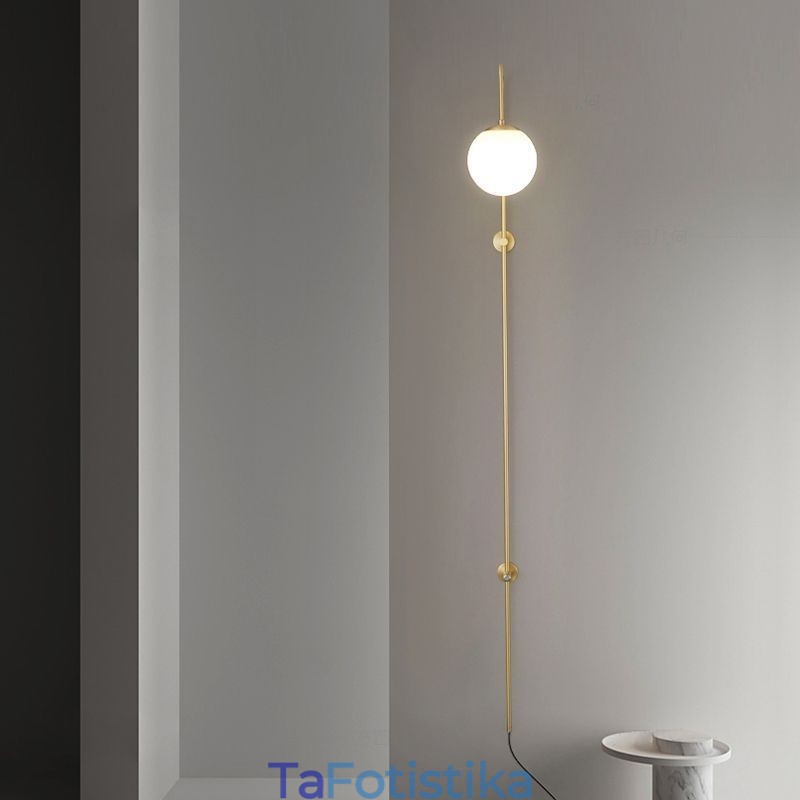 Μοντέρνο Globe Wall Sconce Βουρτσισμένο χρυσό γυαλί φωτιστικό τοίχου