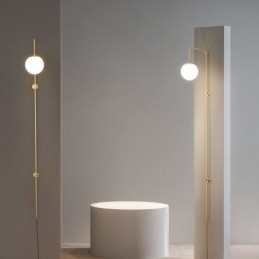 Μοντέρνο Globe Wall Sconce Βουρτσισμένο χρυσό γυαλί φωτιστικό τοίχου