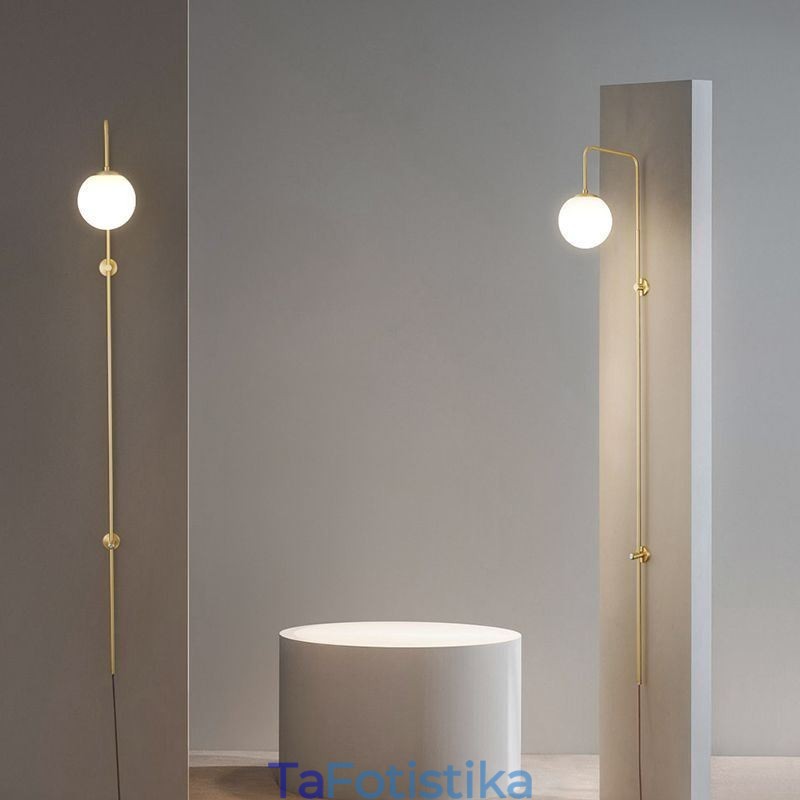Μοντέρνο Globe Wall Sconce Βουρτσισμένο χρυσό γυαλί φωτιστικό τοίχου