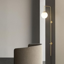 Μοντέρνο Globe Wall Sconce Βουρτσισμένο χρυσό γυαλί φωτιστικό τοίχου