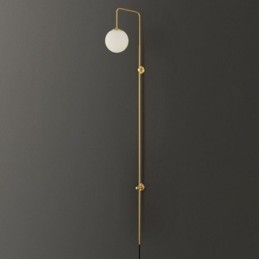 Μοντέρνο Globe Wall Sconce Βουρτσισμένο χρυσό γυαλί φωτιστικό τοίχου