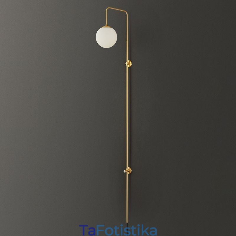 Μοντέρνο Globe Wall Sconce Βουρτσισμένο χρυσό γυαλί φωτιστικό τοίχου