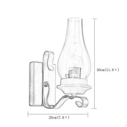 Vintage Φωτιστικό τοίχου από σφυρήλατο σίδερο Μονόφωτο Φωτιστικό απλίκας