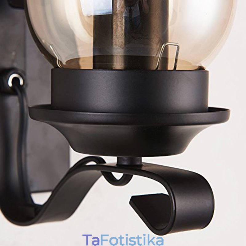 Vintage Φωτιστικό τοίχου από σφυρήλατο σίδερο Μονόφωτο Φωτιστικό απλίκας