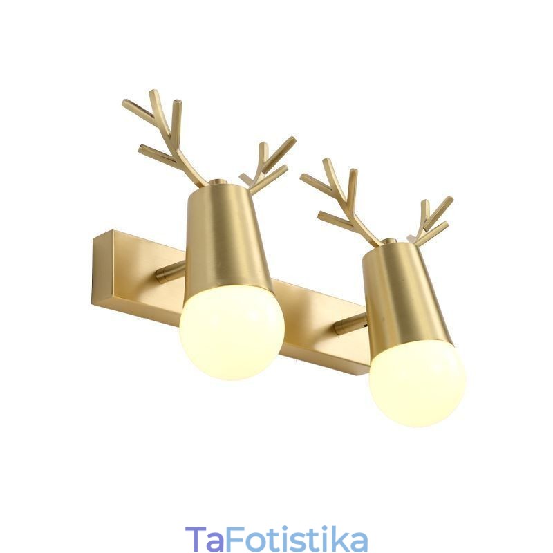 Φωτιστικό τοίχου Nordic Brass Καθρέφτης Μπροστινό Φως