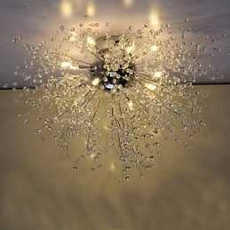 Μοντέρνο Firework Globe AcrChrome Metal Flush Mount GDNS