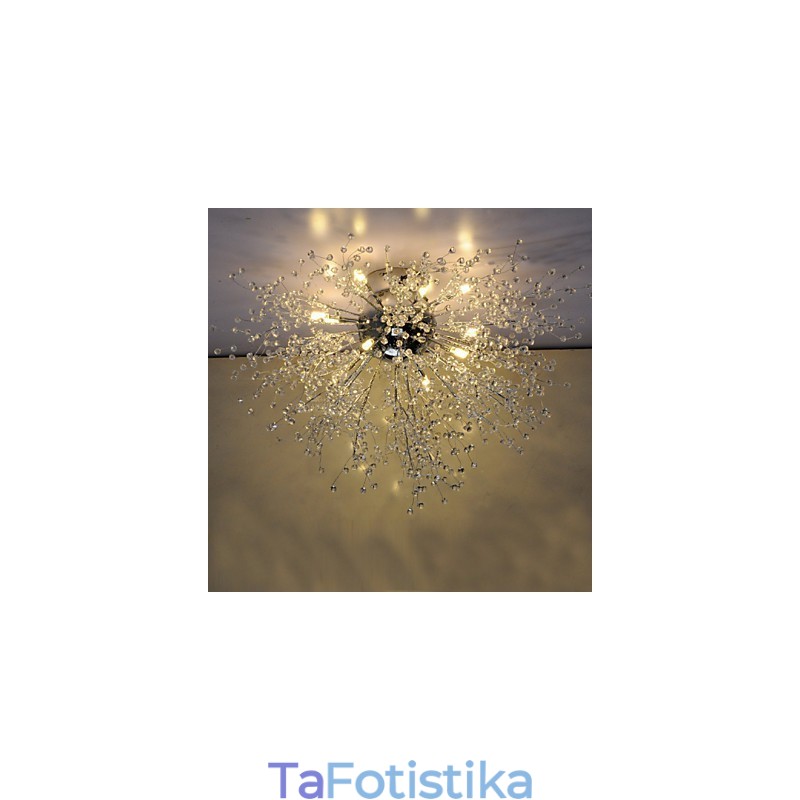 Μοντέρνο Firework Globe AcrChrome Metal Flush Mount GDNS