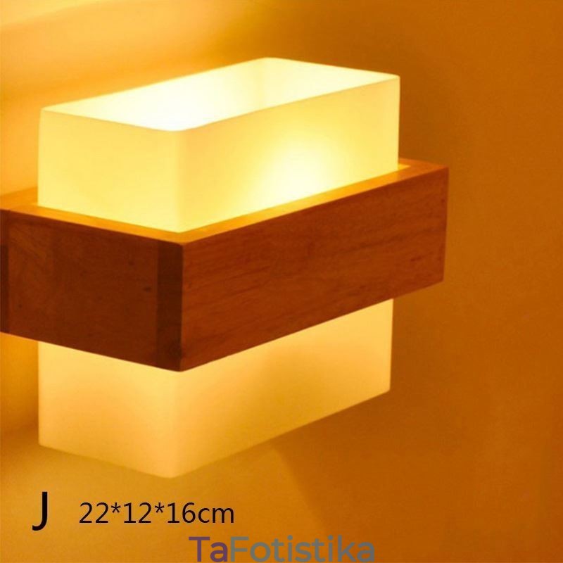 Φωτιστικό τοίχου Nordic Wood Γυάλινο αμπαζούρ απλίκα