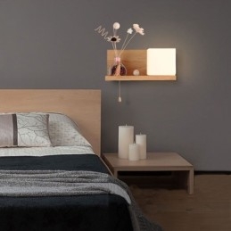 Φωτιστικό τοίχου Nordic Wood Γυάλινο αμπαζούρ απλίκα