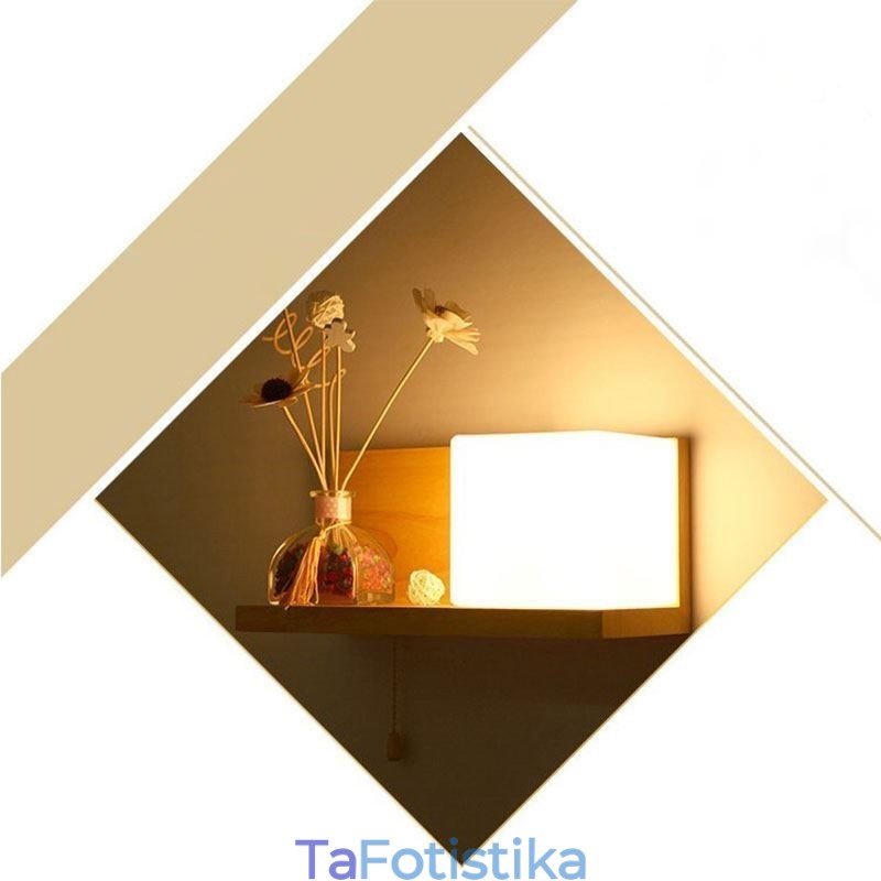 Φωτιστικό τοίχου Nordic Wood Γυάλινο αμπαζούρ απλίκα