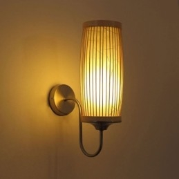 Σχεδιασμός τύμπανου μέσης Φωτιστικό τοίχου Δημιουργική απλίκα τοίχου από μπαμπού Σκάλα στο κομοδίνο Αγροτικός φωτισμός