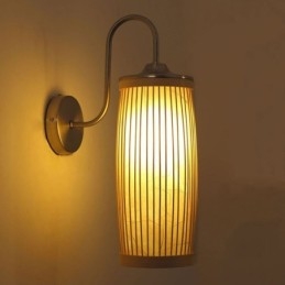 Σχεδιασμός τύμπανου μέσης Φωτιστικό τοίχου Δημιουργική απλίκα τοίχου από μπαμπού Σκάλα στο κομοδίνο Αγροτικός φωτισμός