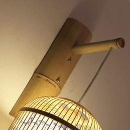 Διακοσμητικό φωτιστικό τοίχου σε σχέδιο κλουβιού Δημιουργικό μπαμπού απλίκα τοίχου στο κομοδίνο