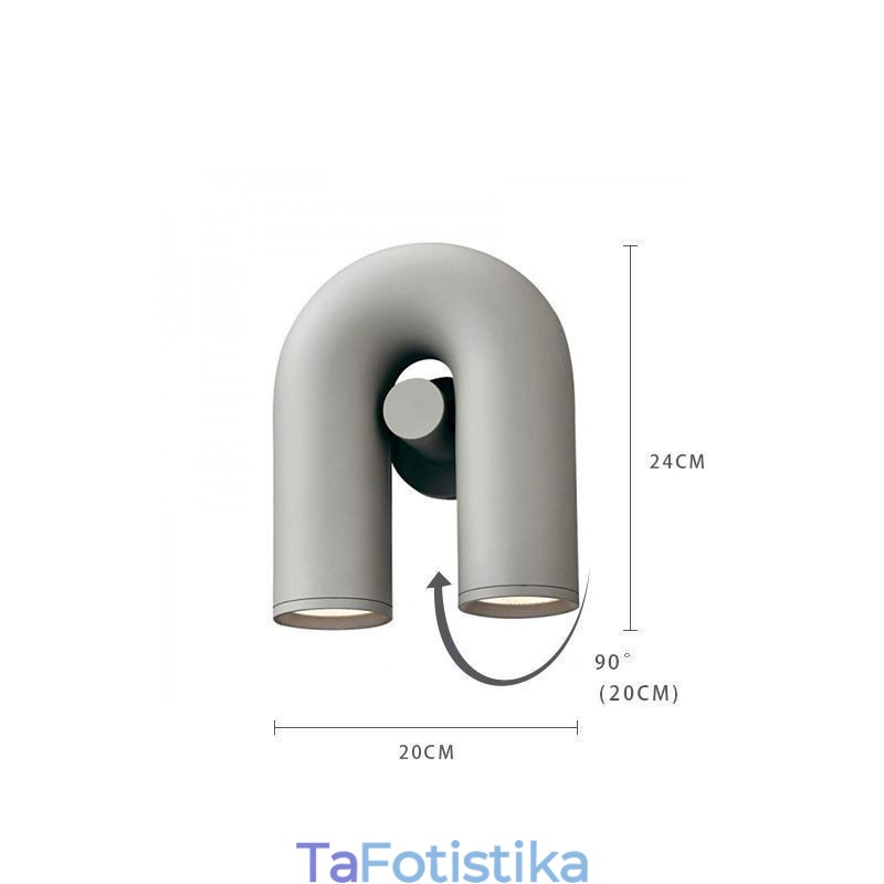 Απλίκα τοίχου Σχήμα U Minimalist Creative Wall Light 90 Περιστρεφόμενο αμπαζούρ