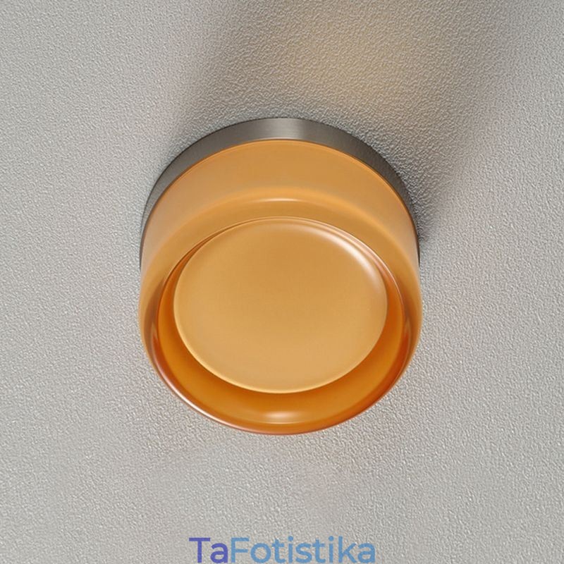 Φωτιστικό τοίχου Μοντέρνα Μινιμαλιστική Ακρυλική Μονή Κεφαλή Στρογγυλή Μικρή Απλίκα από Σφυρήλατο Σίδηρο