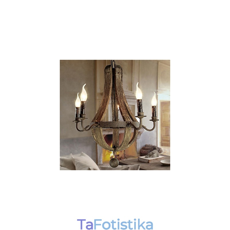 Πολυέλαιος 5 φωτάκια Vintage Retro Country Living Dining Metal