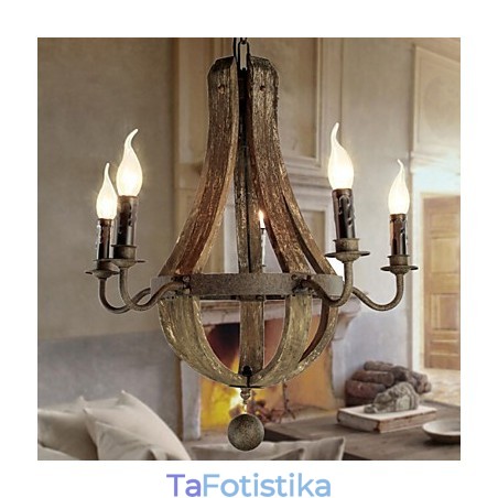 Πολυέλαιος 5 φωτάκια Vintage Retro Country Living Dining Metal Πολυέλαιος 5 φωτάκια Vintage Retro Country Living Dining Metal
