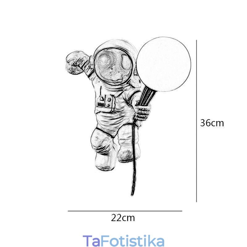 Μοντέρνα απλίκα τοίχου Creative Astronaut Resin Wall Light Kids