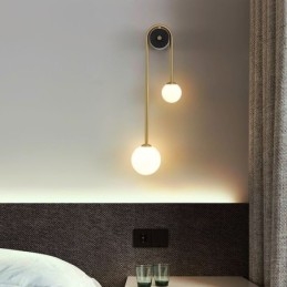 Globe Glass Sconce Wall Lighting Μοντέρνο ορειχάλκινο φωτιστικό τοίχου