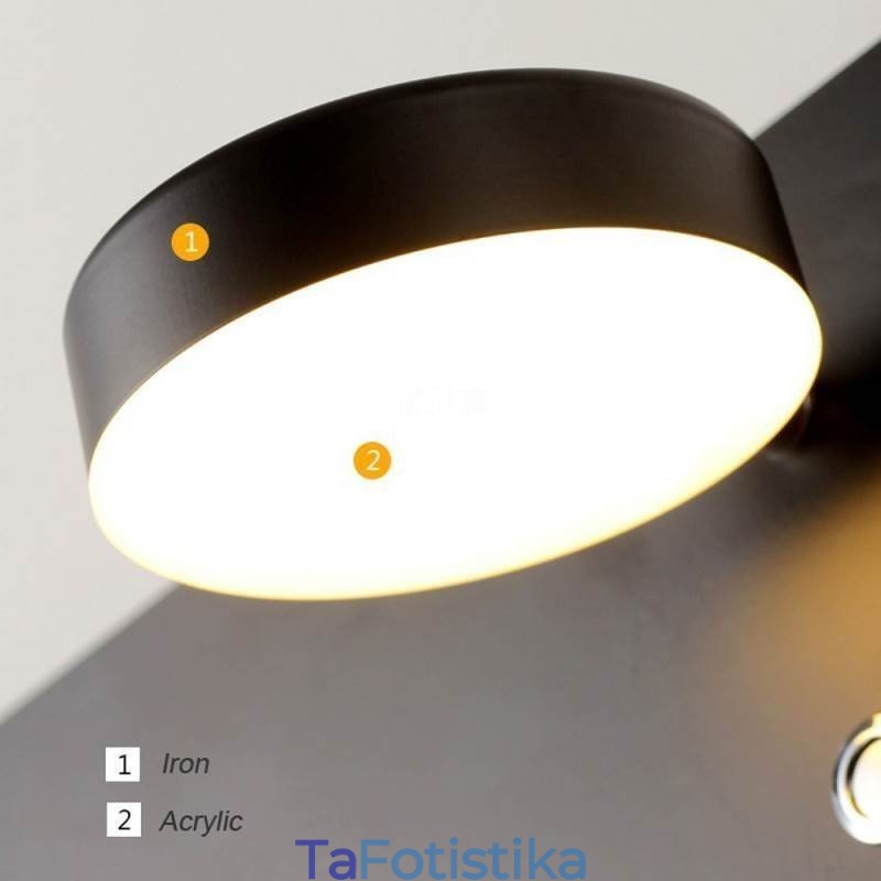Φωτιστικό τοίχου Περιστρεφόμενο φως απλίκας με θύρα φόρτισης USB