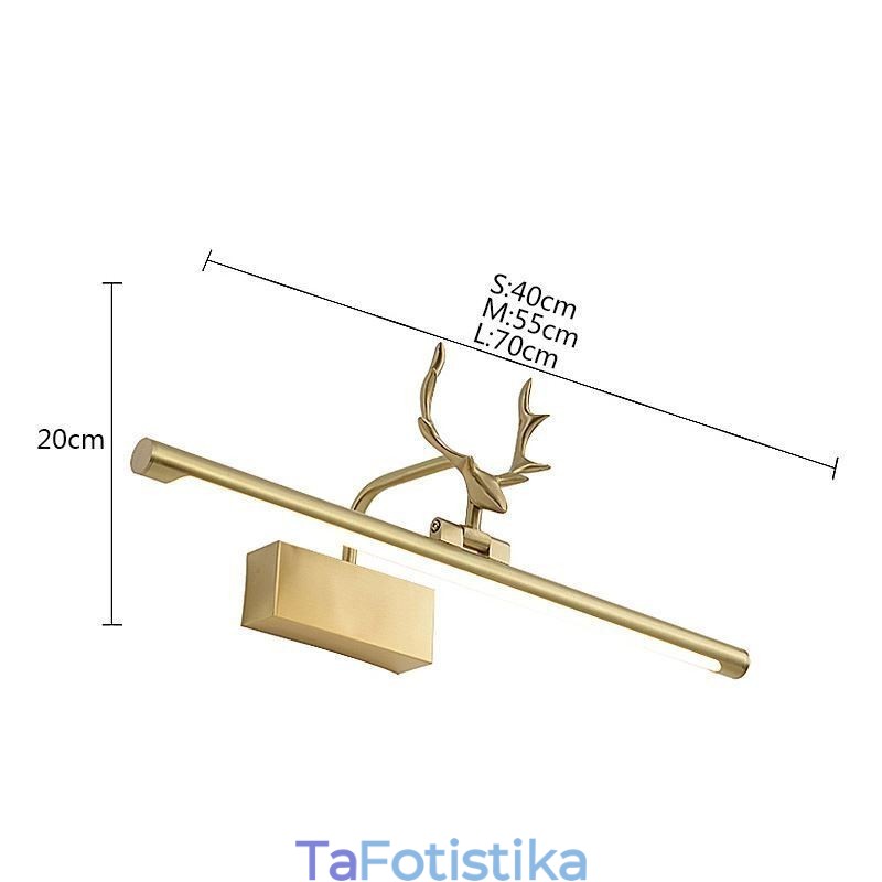 Φωτιστικό τοίχου Nordic Brass Καθρέφτης Μπροστινό Φως