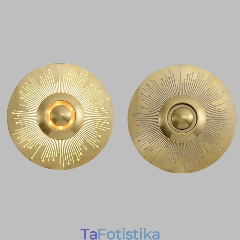 Φωτιστικό τοίχου από σκανδιναβικό ορείχαλκο Φωτιστικό απλίκας με κοίλο στρογγυλό σχήμα