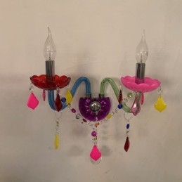 Πολύχρωμη Κρυστάλλινη Απλίκα Ευρωπαϊκό Φωτιστικό Δίφωτο Διάδρομο