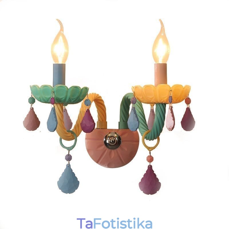 European Crystal Sconce Macaron Πολύχρωμο Φωτιστικό τοίχου