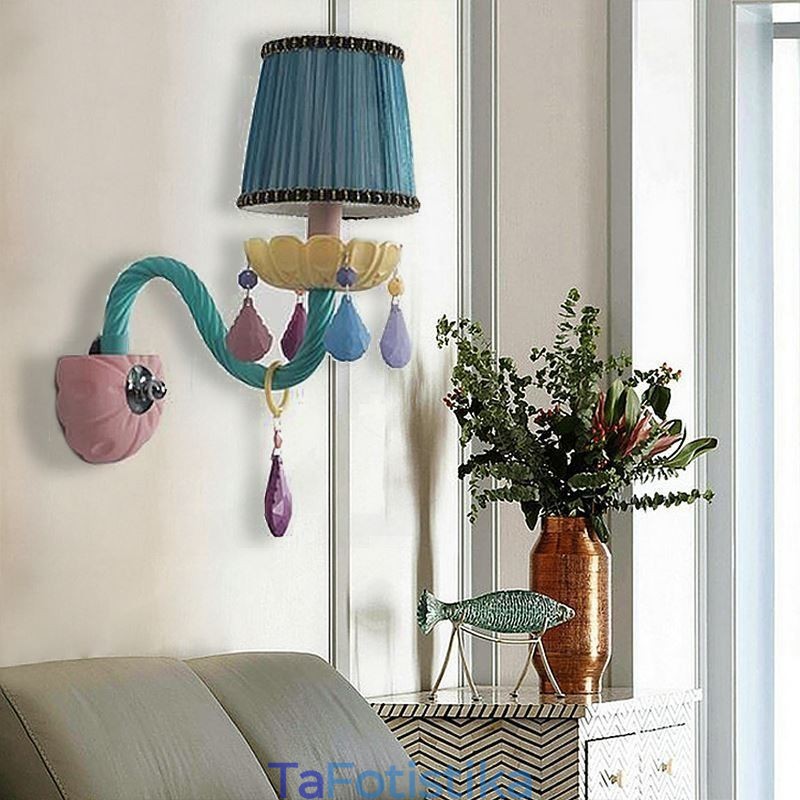 European Crystal Sconce Macaron Πολύχρωμο Φωτιστικό τοίχου