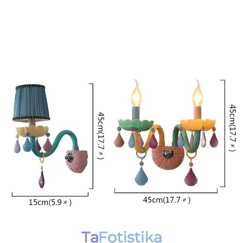 European Crystal Sconce Macaron Πολύχρωμο Φωτιστικό τοίχου