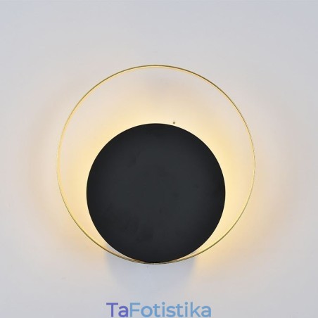 Φωτιστικό τοίχου σε μοντέρνο στυλ Μαύρη κυκλική απλίκα τοίχου Δημιουργικό φωτιστικό κομοδίνου
