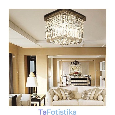 Μοντέρνο Σύγχρονο Crystal Metal Flush Mount Μοντέρνο Σύγχρονο Crystal Metal Flush Mount