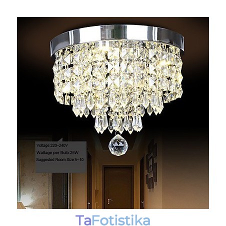 Μοντέρνο Σύγχρονο Crystal Metal Flush Mount