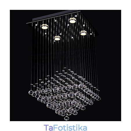 Clear Crystal 4 Lights Flush Mount σε απλό σχέδιο Clear Crystal 4 Lights Flush Mount σε απλό σχέδιο